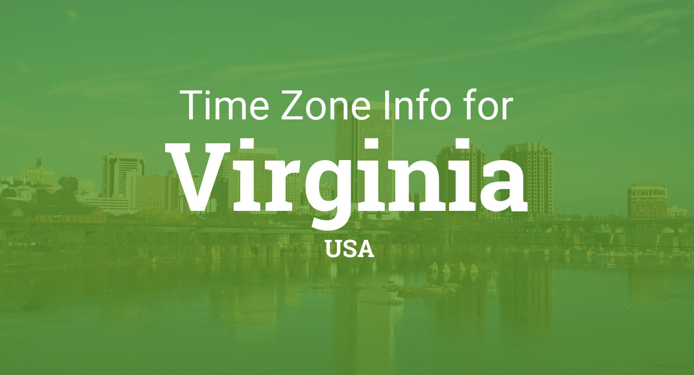 Time Zones in Virginia, United States virginia usa time zone map